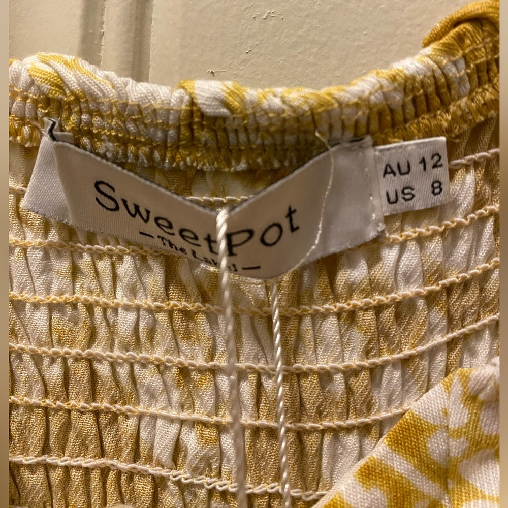 Floral Yellow Mini Dress - Picture 3 of 3
